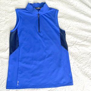 EUC RLX Ralph Lauren Quarter Zip Sleeveless Top M Golf Tennis